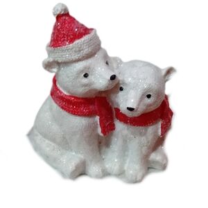 Holiday Polar Bear Duo with Red Accents